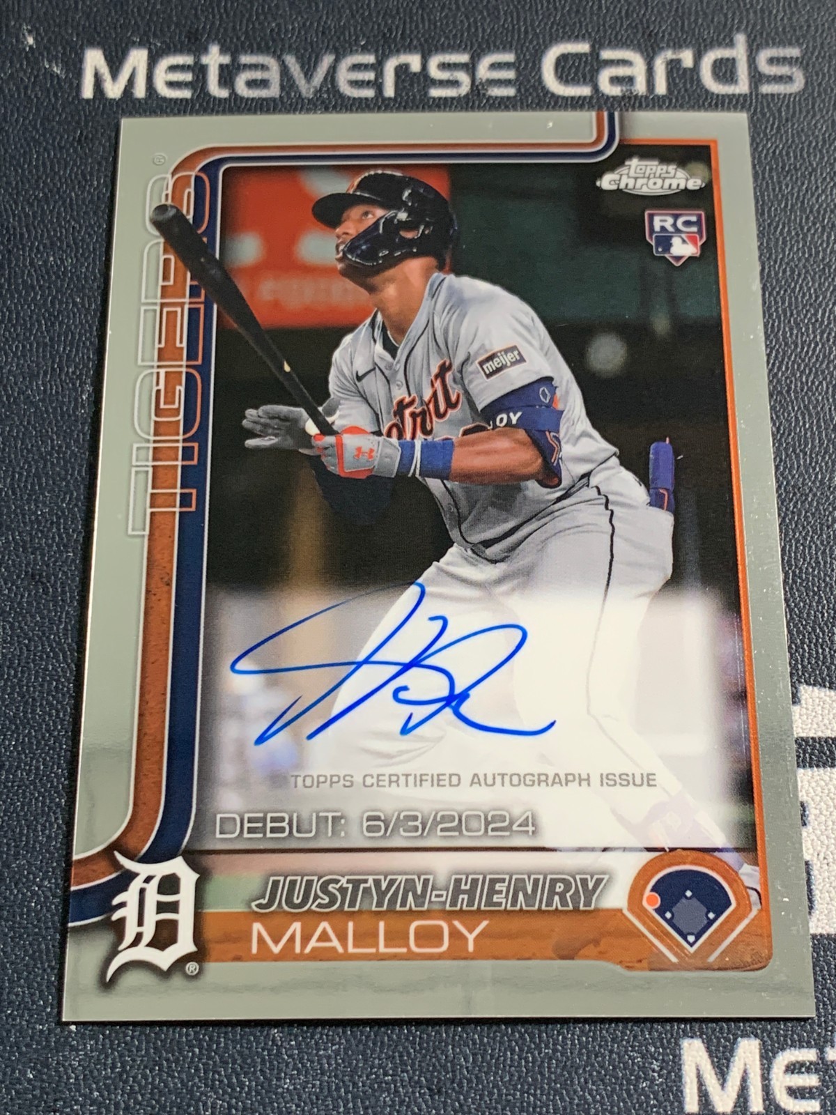 2025 Topps Chrome Justyn-Henry Malloy RC Rookie Debut Auto Tigers