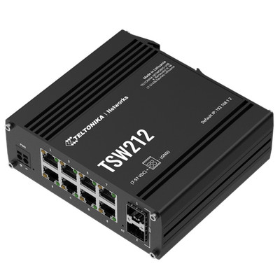 Teltonika TSW212 Industrieller managed Switch 8x Gigabit Ethernet 2 SFP DIN Rail