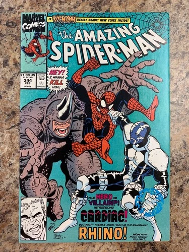 AMAZING SPIDER-MAN #344 ~Feb 1991~ FN/VF 7.0 ~1st Cletus Kasady~ 1st Cardiac