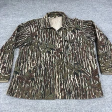 Vintage Cabelas Jacket Men XL Trebark Real Tree Camo Full Zip Hunting Shacket