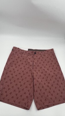 Berkley Jensen Mens Hybrid Shorts 32W Tea Rose Lobster Print Quick Dry 4 Way NEW