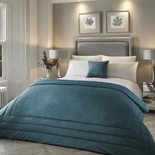 Laurence Llewelyn Bowen Chic Velvet Quilted Bedspread Luxury Bedding Cover UK