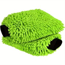 2 Pack Microfiber Car Wash Mitt Scratch Free Ultra Absorbent Car Cleaning Gloves