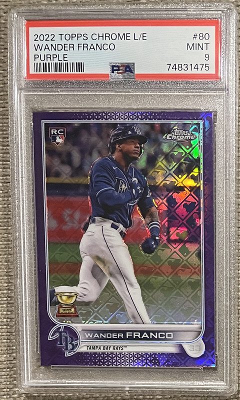 2022 Topps Chrome LOGO EDITION Logofractor Wander Franco Purple #/250 PSA 9 MINT