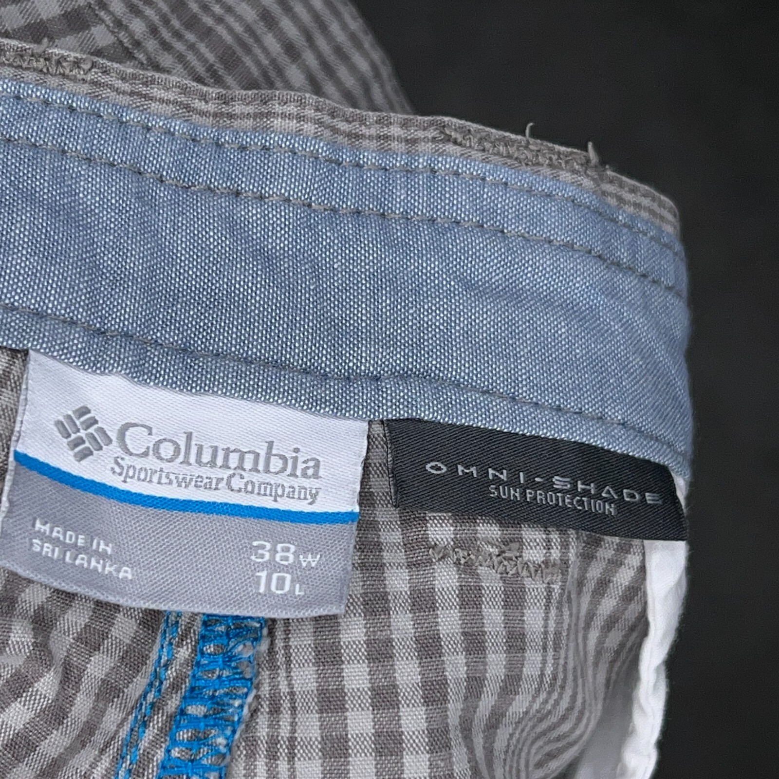 Columbia mens 100% cotton shorts size 38 Omni-shade sun protection geometric thumbnail 3