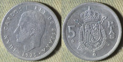 Error : Spain 1975(1976) 5 Ptas Doubling In Legenda #128 IRUS1492