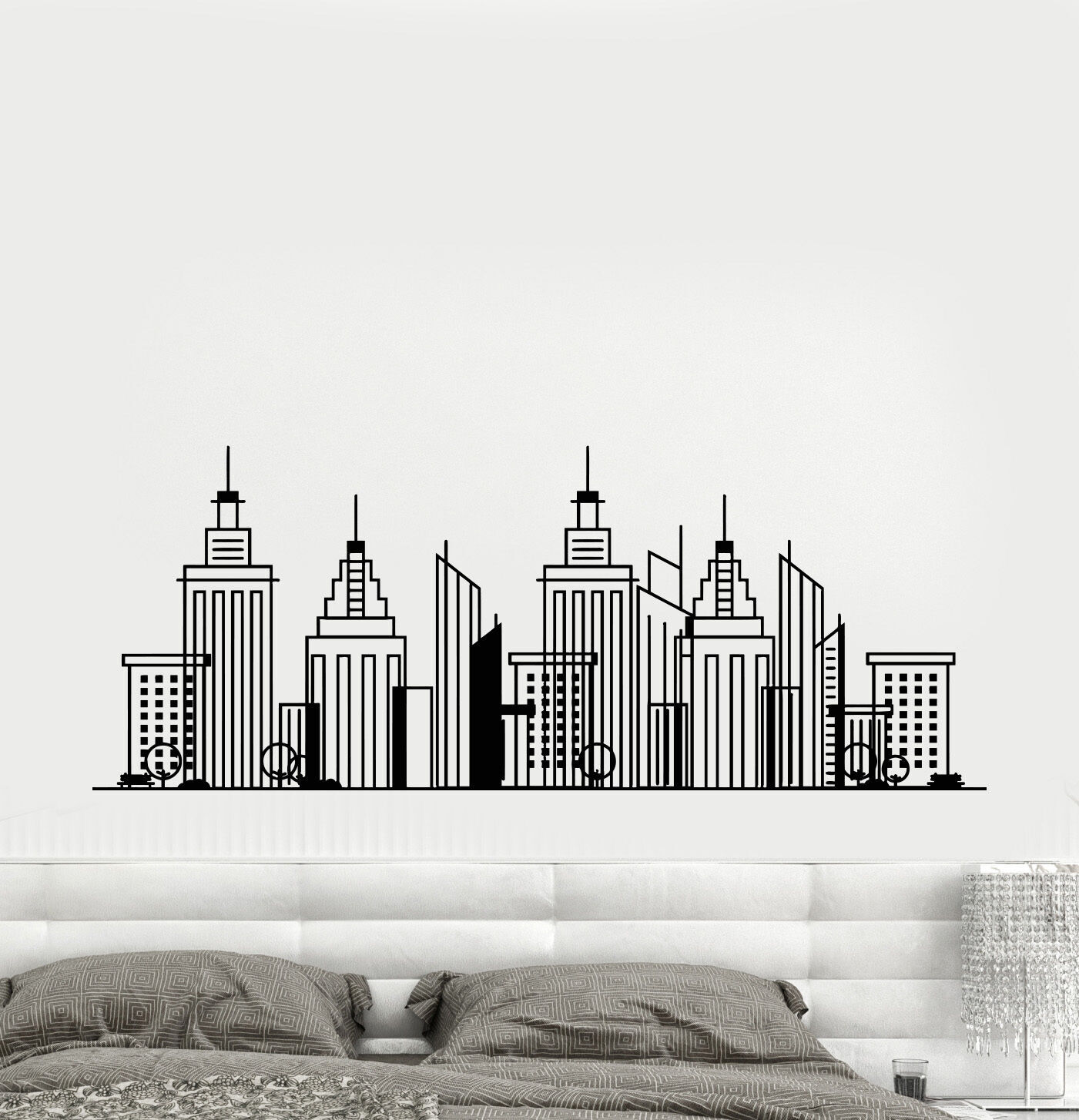 Vinyl Wall Decal Big Cartoon City Building Town Stickers (1562ig) | eBay