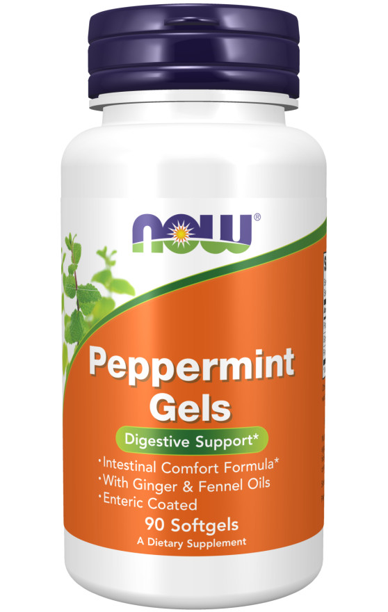 NOW Foods Peppermint Gels 90 Softgels Digestive Ginger Fennel Oils 07/2028EXP
