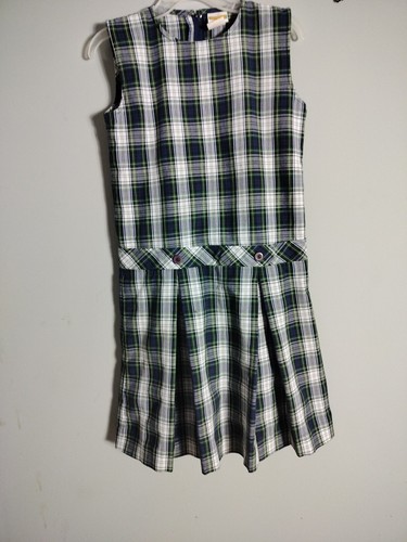 School Apparel 4teen Uniform School Jumper Dress Green Gray Plaid Girls Size 4t - Picture 6 of 13