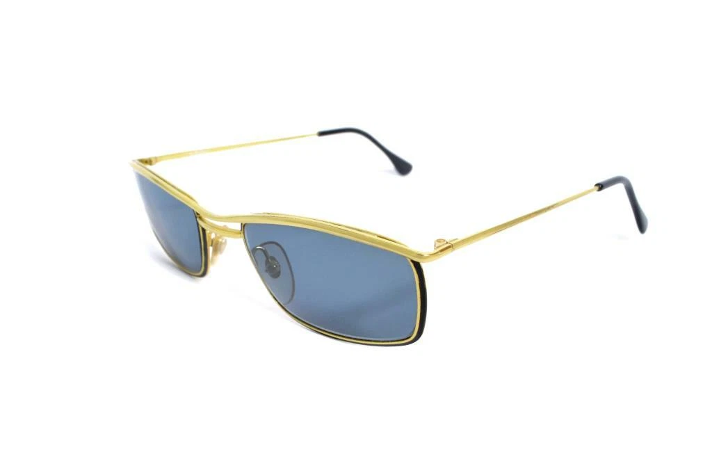 Occhiali da sole Vintage uomo donna rettangolari lenti blu Anni 80