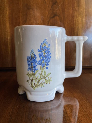 FRANKOMA 4” high White Floral C1 Mint Condition Vintage MUG Sourced in The West