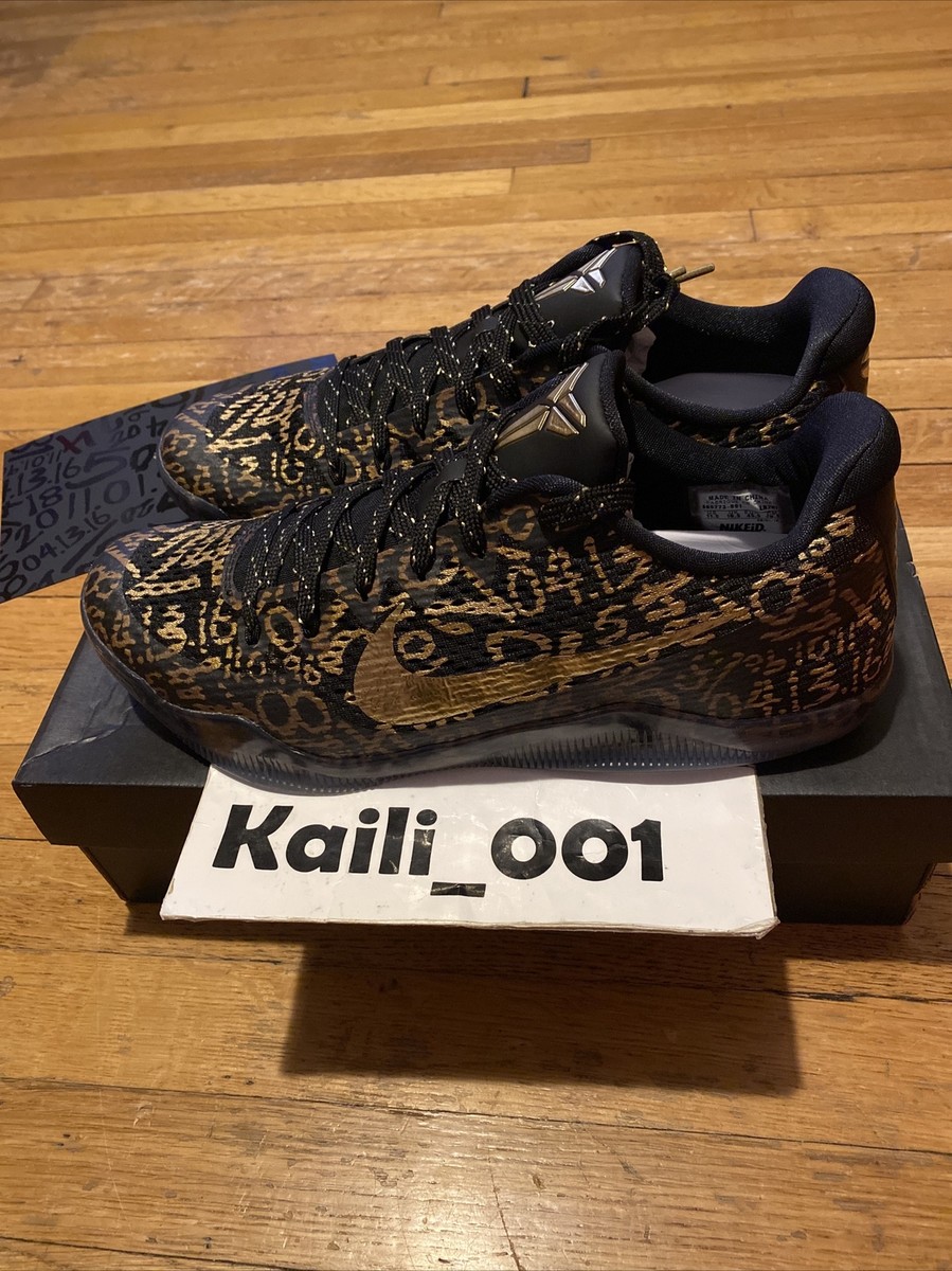 Nike Zoom Kobe 11 XI ID Size 11.5 Mamba Day 865773-991 Black Gold
