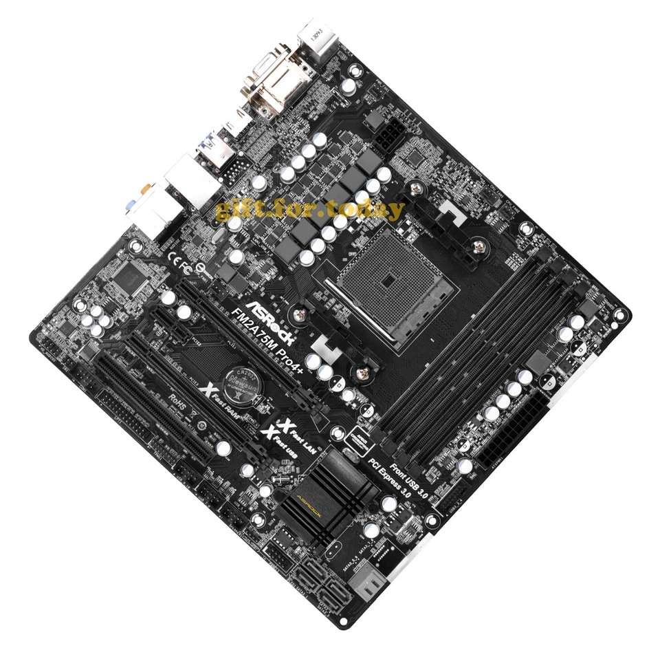ASRock FM2A75M Pro4+ AMD A75 Socket FM2+ DDR3 DIMM Motherboard Micro ATX USB3.0 - Image 2 of 4
