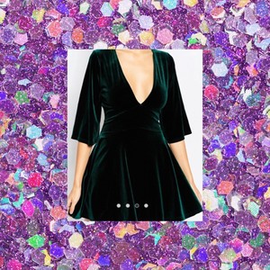 black velvet plunge dress