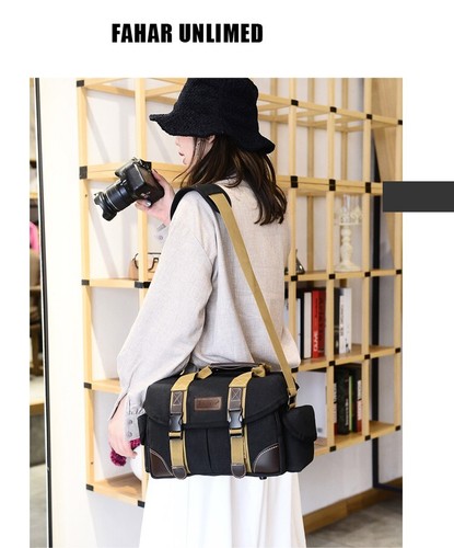 Vintage Waterproof Camera Travel Shoulder Bag Insert For DSLR Canon Nikon Sony - Picture 7 of 18