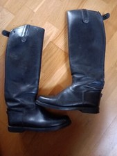 Rectiligne lange Lederreitstiefel mit Reißverschlüssen. Größe 37
