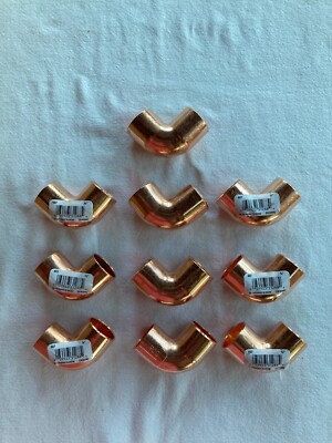 (10) Everbilt Nibco 607 2-63A 3/4'' WROT Copper Pressure 90 Degree Elbow Fitting