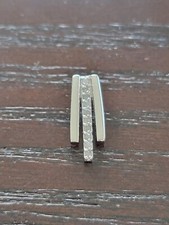 Sterling Silver Diamond Polished 3 Row Necklace Pendant 1.2 Grams 5pts Diamond