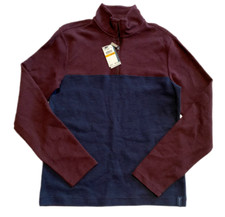 NWT MEN'S PERRY ELLIS SMALL 89 RETAIL NAVY BLUE QUARTER ZIP SWEATER SWEATSHIRT