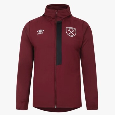 Umbro West Ham Utd 23/24 Hooded Jacket In Claret with Black Trim