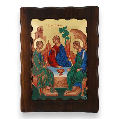 Holy Trinity (Rublev) Icon - Handmade Greek Orthodox Byzantine Icon