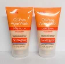 2-Pack Neutrogena Oil-Free Acne Wash Daily Scrub 4.2 fl oz 124 ml Each