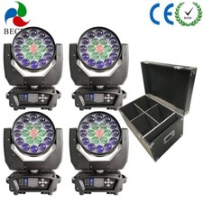 Aura 19x15w RGBW 4in1 Led Wash Zoom moving head Light dj Stage 4pcs Flight Case