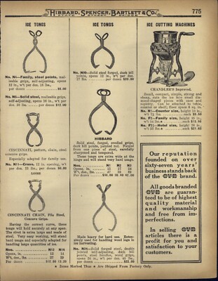 1923 PAPER AD 4 PG Ice Harvesting Delivery Tools Tongs Cut Machine Saw Axe Plow 