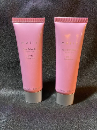 (2) Mally FACE DEFENDER FOUNDATION SPF 15 Sunscreen RICH 1.8 oz Each NO BOX LOT - Picture 2 of 5