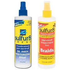 Sulfur 8 Anti-dandruff Conditioner For Braids 12 oz & Fresh Medicated 12oz