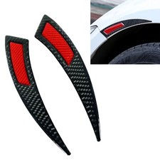 Real Carbon Fiber Red Anti-Collision Strip Wheel Eyebrow Trim Cover Ch A