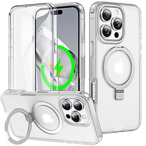 MagSafe Slim Handyhülle für iPhone 16 Pro Max 15 14 13 Matt Ring Ständer Cover - Bild 4 von 13