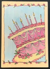 Hero Arts Large Birthday Fancy Cake Rubber Stamp
