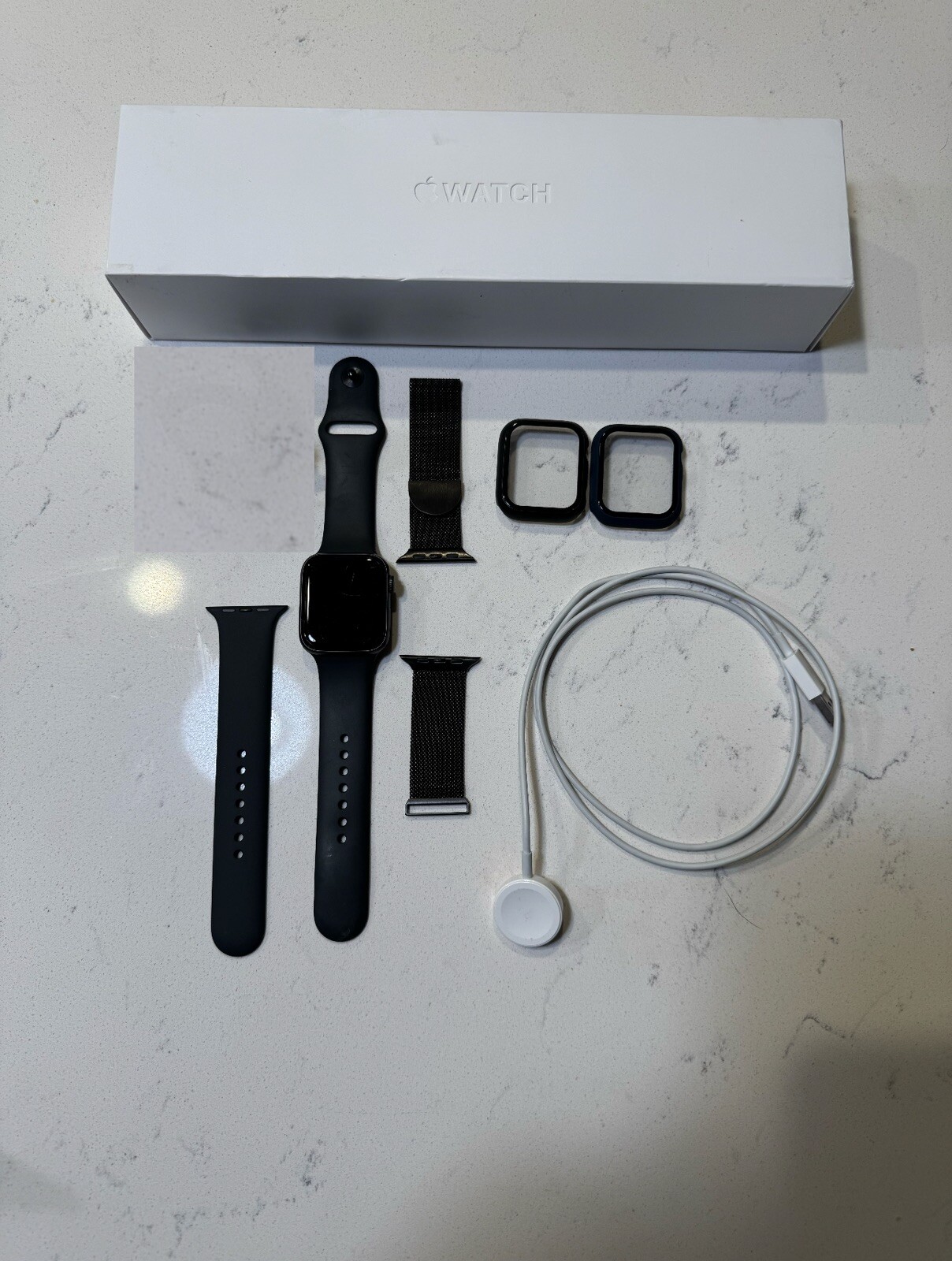 Apple Watch Series 5 44mm Gray GPS with Sport and Metal Bands 83% Battery