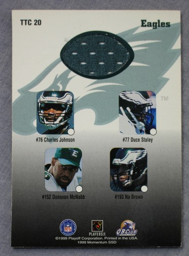 McNabb Staley Johnson Brown Eagles 1999 Playoff Momentum SSD Team Threads Jersey - Picture 2 of 2