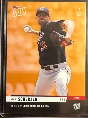 2019 topps now max scherzer auto base 直筆 サイン ws champ 