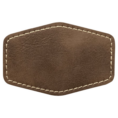 Blank Leather Hat Patches, 10 Pack, Hexagon Laserable Leatherette with Adhesive
