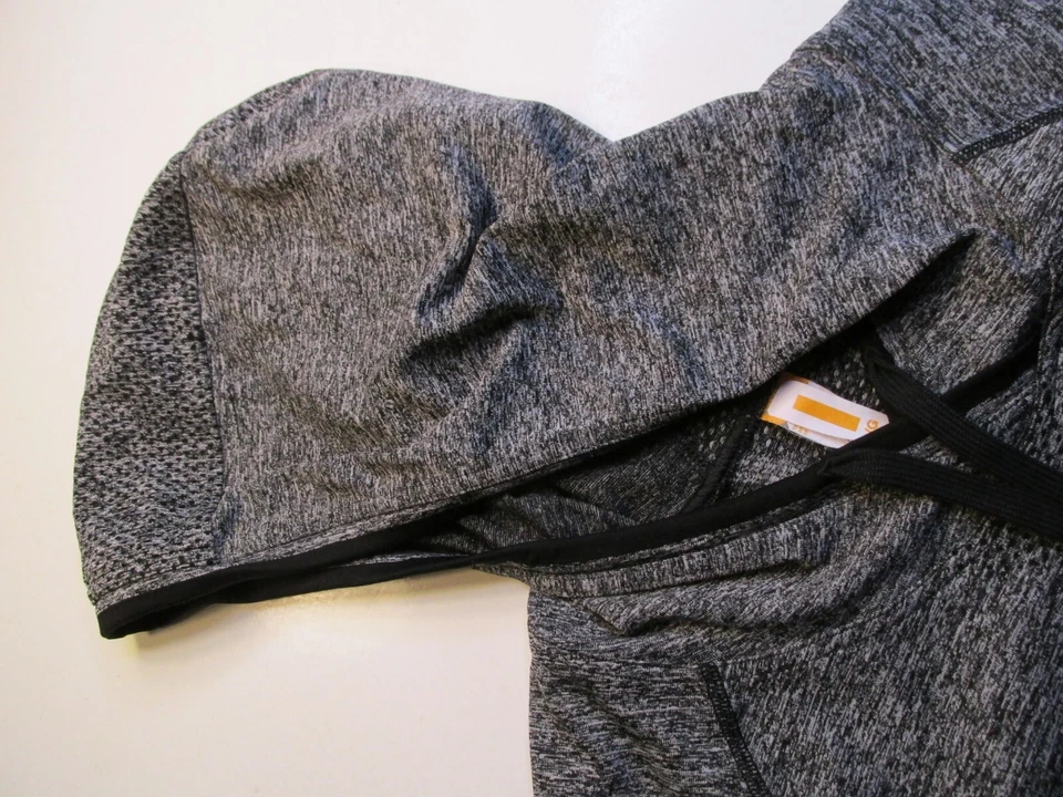 Pullover con Capucha LUCY Mujer Grande Gris Manga Larga Bolsillos Elastizado Atlético Foto 4 de 4