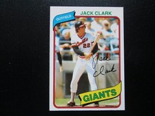 JACK CLARK 1980 TOPPS BASEBALL CARD # 167 NM