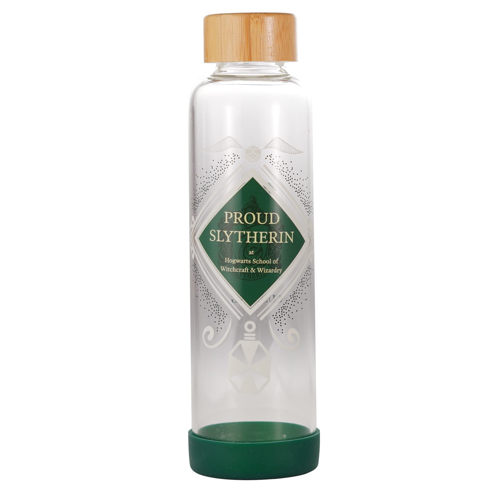 HARRY POTTER - Proud Slytherin - Water Bottle Glas ACC NUOVO