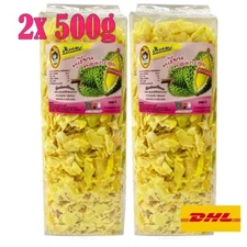 2x 500g Fried Durian Chips Monthong Thailand Fruit Exotic Healthy Snack Vegan
