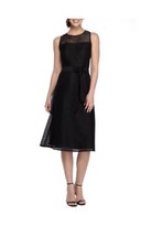 Nine West Laser Cut Fit And Flare Dress Black NWT Sz XS (org $89)