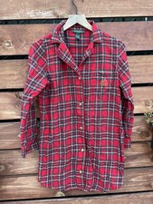 Vestido Camisa Lauren Ralph Lauren Rojo Franela a Cuadros PJ Talla Pequeña S