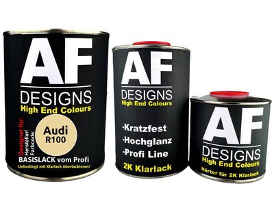 FÜR Audi R100 Grünbeige 2,5L Autolack Set Klarlack Härter