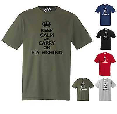 12 Colores Keep Calm Y Ir A Pescar Pesca para Hombre Divertido Camiseta
