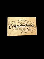 1995 PSX Rubber Stamp "Congratulations" Wood Mount