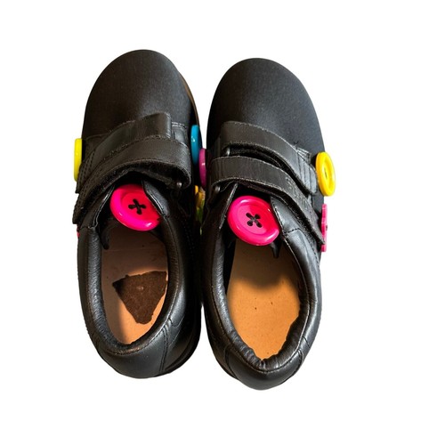 Oasis X Tender 6W Black Up Cycled Casual Shoes Colorful Buttons Easy Closure - Picture 6 of 10