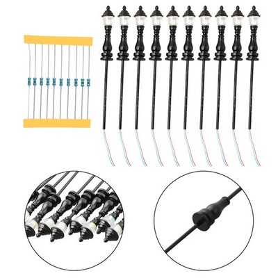10 Stück Modelleisenbahn Zug OO/HO Scale Laternenmasten LED Straßenlaterne-Lampe, Neu