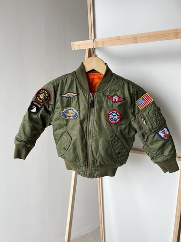 ALPHA INDUSTRIES MA1 Flight Bomber Aviation Jacket Patches Sz 4T Reversible - Picture 7 of 12