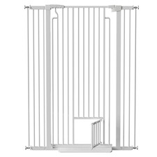 53.15" Tall Cat Gate w/ Cat Door, 29.53"-40.16" Wide, White